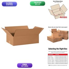 BOX USA 20126 Shipping Boxes 20"L x 12"W x 6"H 25-Pack Corrugated Cardboard