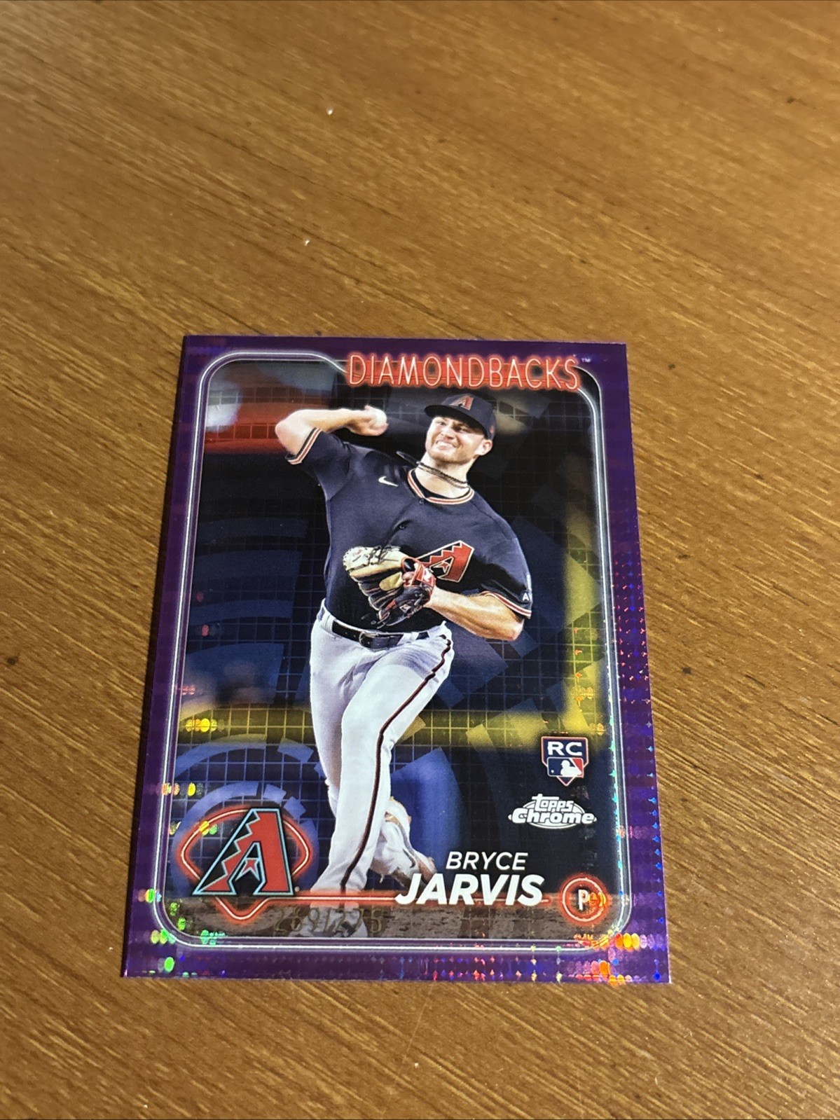 2024 Topps Chrome Bryce Jarvis #75 Diamondbacks RC Purple Sonar Refractor /275