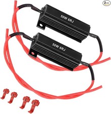 2PCS 50W 6 Ohm LED Load Resistors for Automotive Turn Signal Hype Color: Black