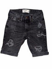 abercrombie kids 7/8 Black Distressed Denim Short