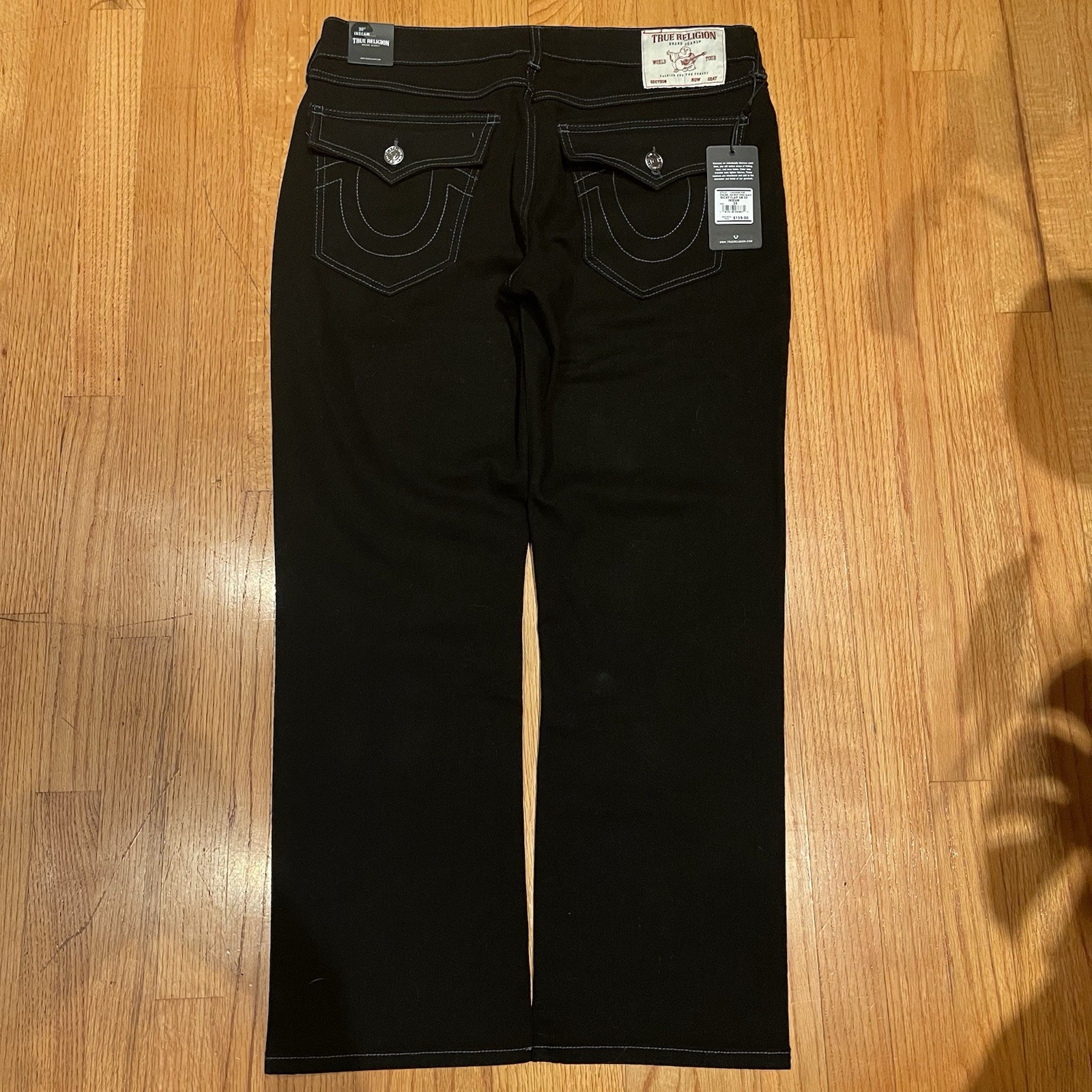 True Religion Brand New Ricky Flap SN All Black Jeans. thumbnail 5