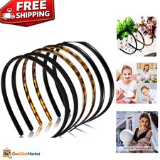 Non-Slip Thin Hair Headbands for Women - 6 Pieces in Chic Leopard  Black