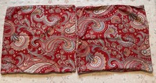 Ralph Lauren Red Paisley Decorative Throw Pillow Cover 19x19 Set Of 2 Classic