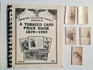 American collector Serie A TOBACCO CARD PRICE GUIDE 1879-1959 W/ 5 TOBACCO CARDS