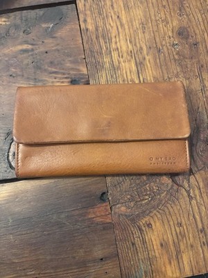 O My Bag Women's Cognac Pouch Wallet Folding Zip Pocket Credit Card Solid