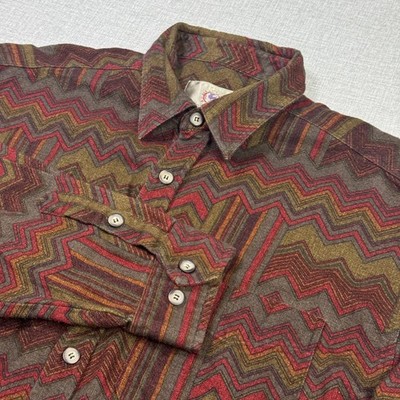 The Territory Ahead Southwestern Flannel Shirt Mens XL Brown Long Sleeve Button