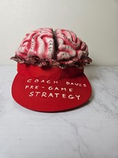 Vintage Rubie's Costime Co. Promo Czerwony kapelusz Lateksowy mózg Halloween Kapelusz dla dorosłych