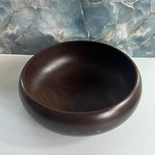 Unbranded Dark Wooden Salad Bowl Serving Individual 10.5" Hand Turned