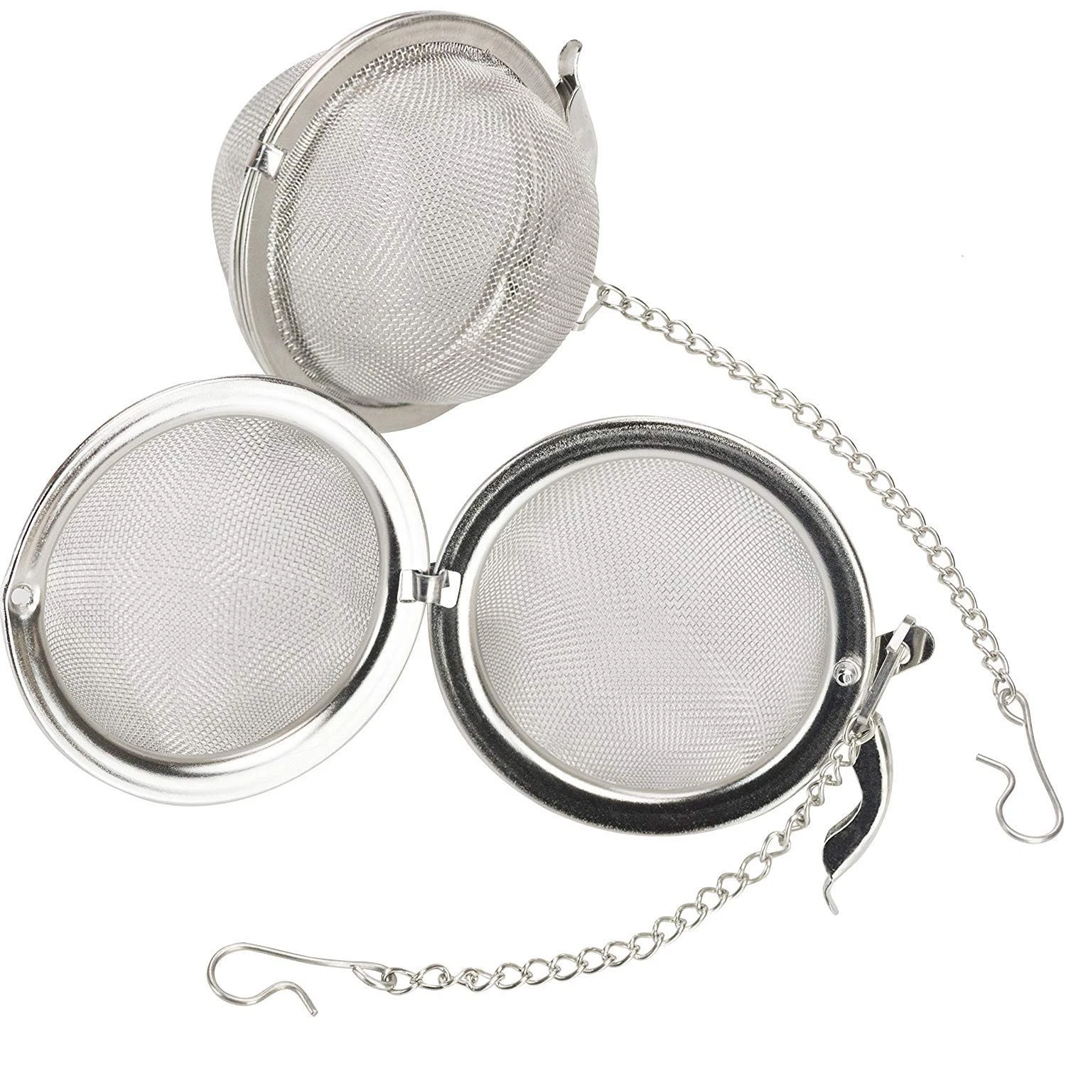 Premium Stainless Steel Tea Ball Infuser 2 Pack By . 2 Strainer Filters for L...