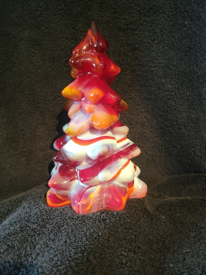 Mosser Red Slag Glass Christmas Tree 8 Inches - image 3 of 4