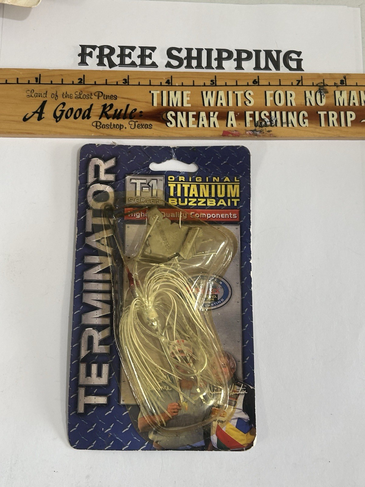 RARE 1/4 OZ. Terminator Titanium Single Buzz Original Buzzbait T-1 White SILVER - Image 1