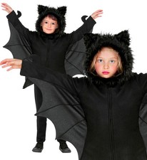 Kinder Fledermaus Kostüm – Gr. 104–140 cm – Umhang mit Kapuze
