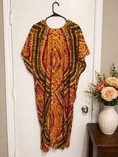 African Boubou Kaftan Maxi Ankara Dashiki Loose Fit One Size Casual Dress