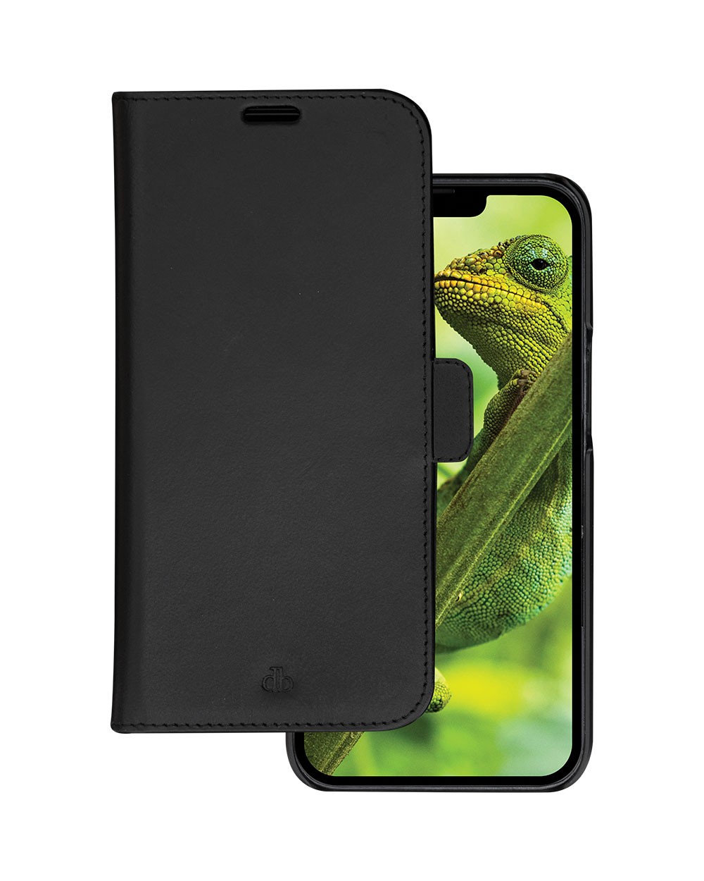 Coque iPhone 14 Plus cuir véritable style folio étui porte carte lynge
