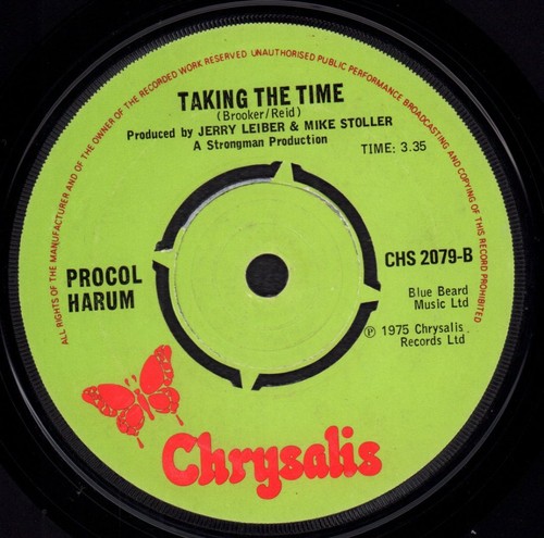 Procol Harum Final Thrust 7" vinyl UK Chrysalis 1975 4 prong label design - Picture 2 of 2