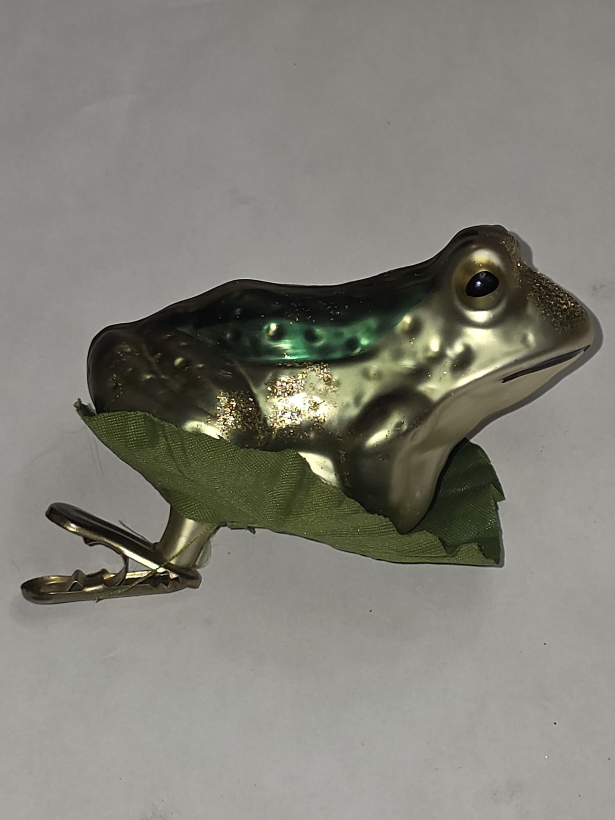 CHRISTOPHER RADKO Frog Retired GLASS Clip Christmas Ornament