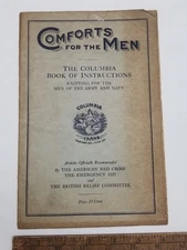 1917 Comforts For Men Columbia Yarn Army Military American Red Cross + British