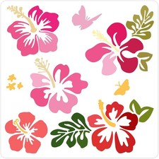 Hibiscus Flower Stencils 12x12 Inch Reusable for DIY Art Craft Decoration