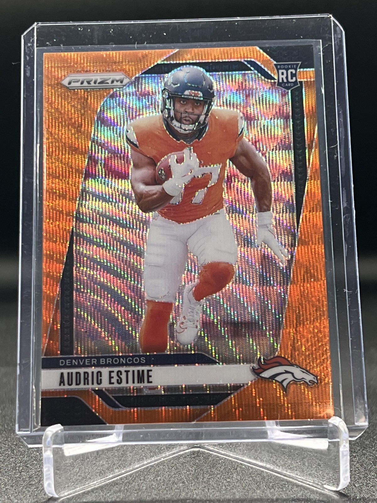 2024 Panini Prizm Football Audric Estime Orange Wave /60 Rookie #306