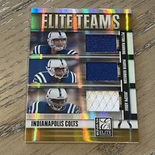 2007 Donruss Elite / Elite Teams Colts 60/99 ET-11 Gold Triple Jersey Patches 