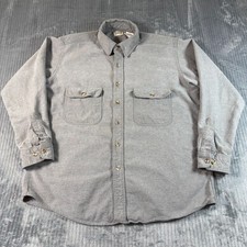 Vintage Five Brother Gray Chamois Flannel Shirt Mens Large Outdoor USA