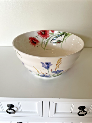 Pier 1 Wildflower Round Serving Bowl – Discontinued 2020-2022 – Salad Ironstone