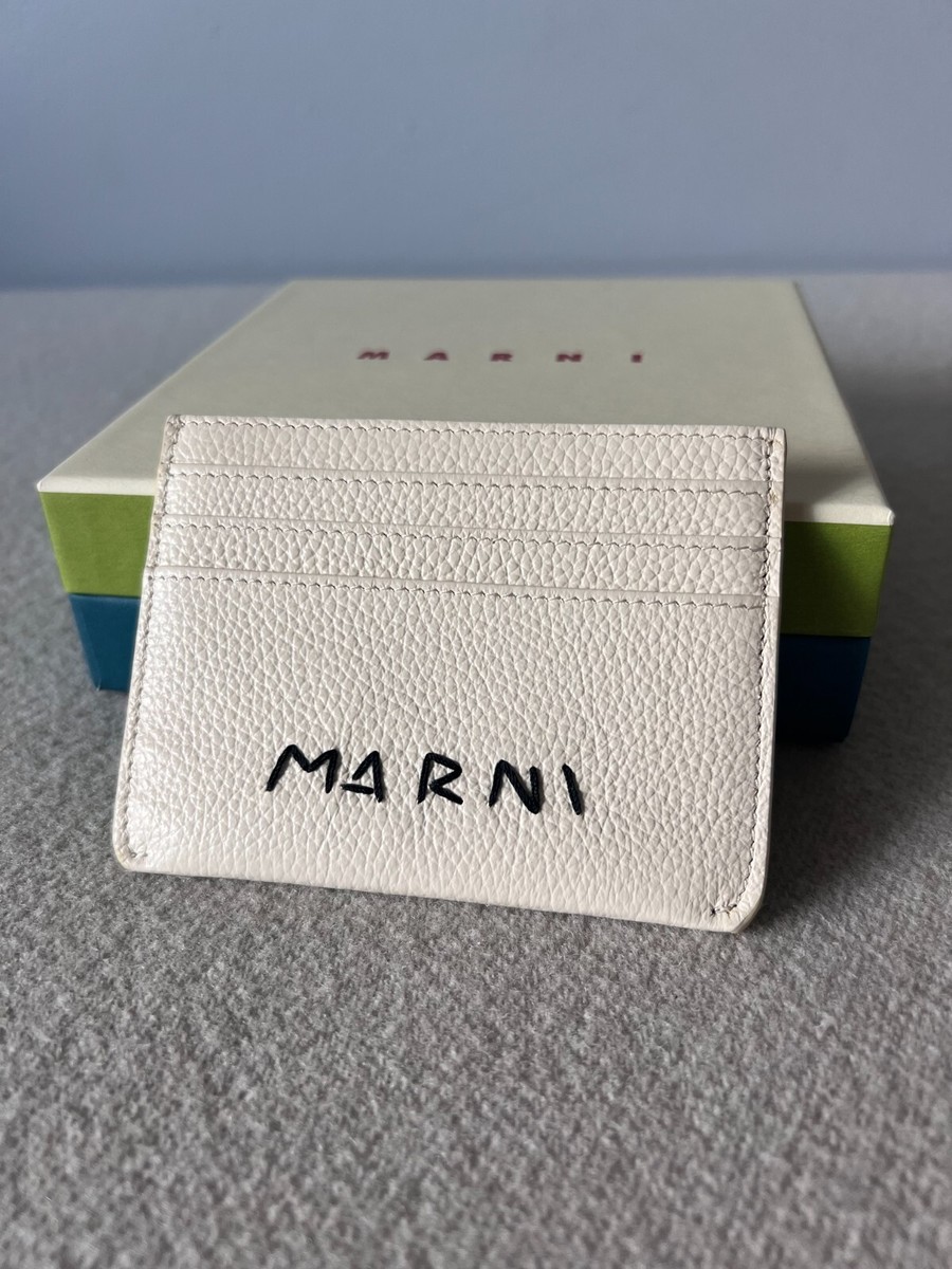 Marni Stitch Logo Leather Cardholder - White - NEW - Made in Marni Stitch Logo Leather Cardholder - White - NEW - Made in