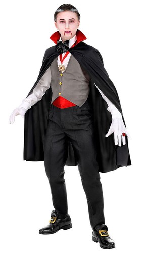 Vampir Kostüm Kinder Dracula Umhang Halloween Jungen-kostüm Karneval Fasching KK - Bild 3 von 10