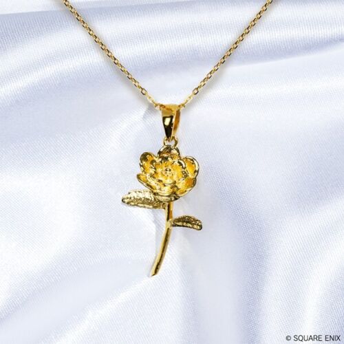 FINAL FANTASY XIV Elpis Flower in Box Gold-plated Silver Pendant Necklace FS JP - Picture 1 of 1