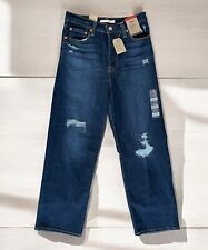 Levi's Women's -Size 28x27 Ultra-High Rise Ribcage Straight Jeans Dark Indigo