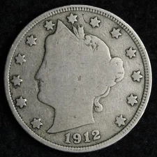 1912-S Liberty V Nickel VG E145 SAPM