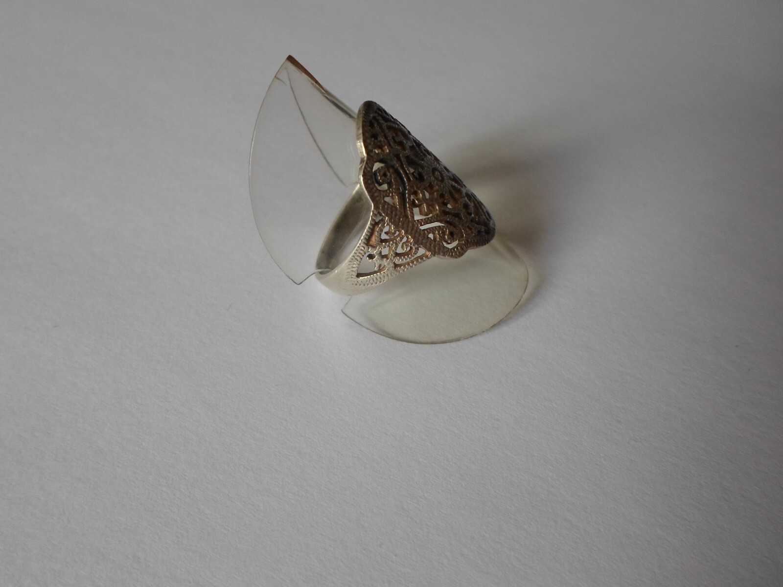 solid silver ring, openwork, size 55 - image 5