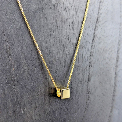 Wundervolles Collier mit Würfel vergoldet - echt Silber | Schmuckstyck