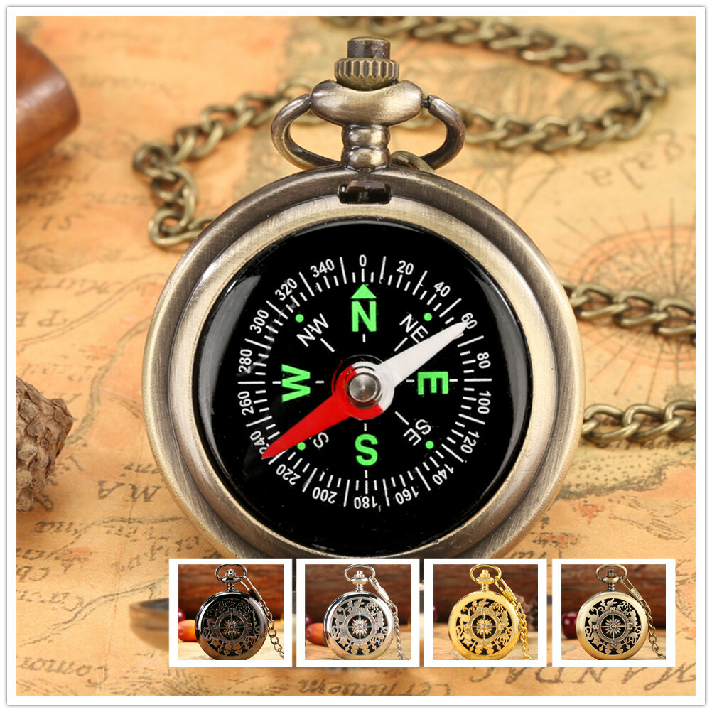 Black/Bronze/Silver/Gold Hollow Rabbit Vintage Pocket Compass with