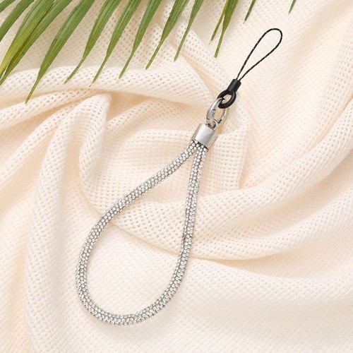 Bright Rhinestone Phone Lanyard Keychain Wrist Straps Phone Accessories - Photo 11 sur 14