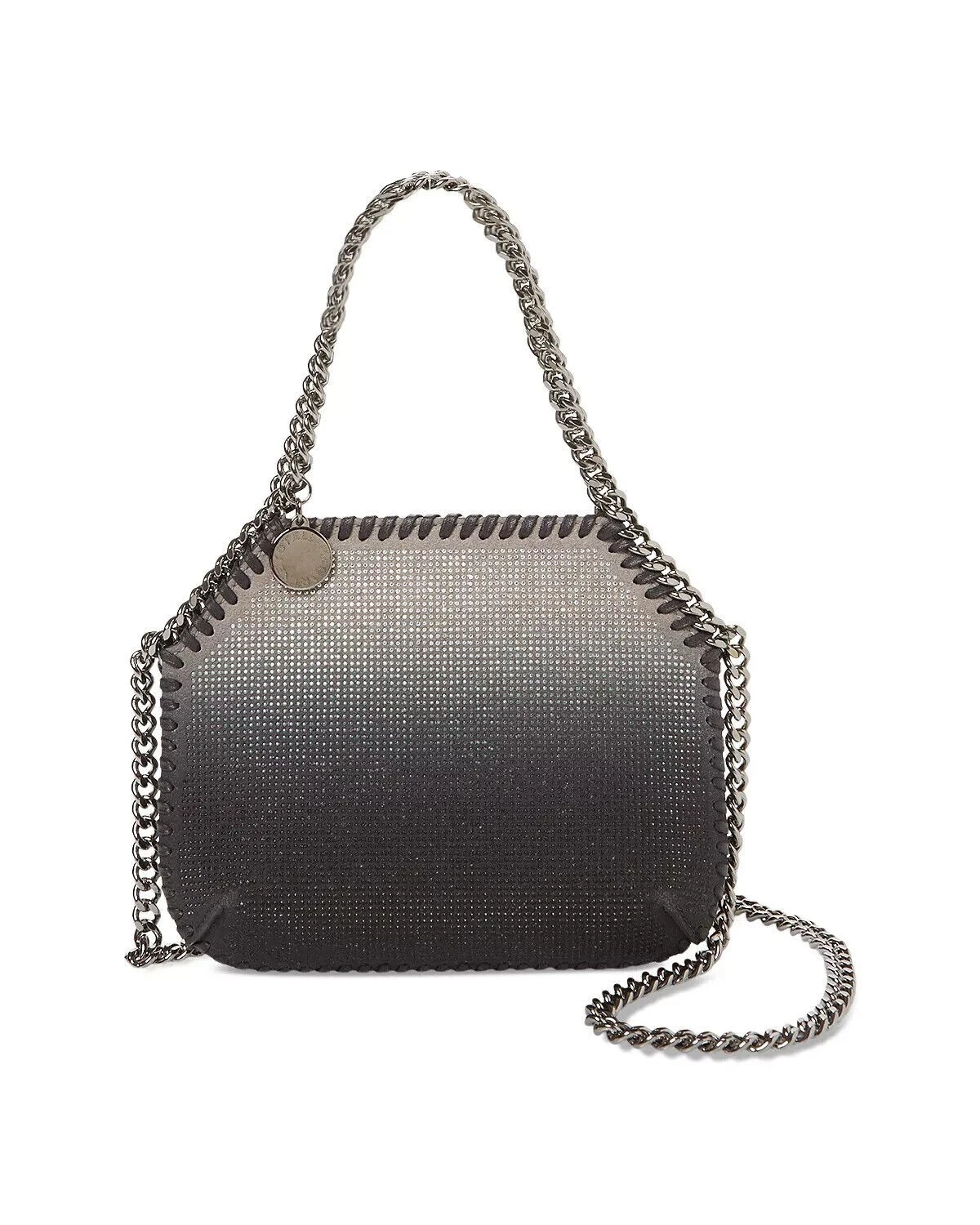 Stella McCartney — Stella McCartney Falabella Chain Mini Crystal Crossbody Bag Light grey NEW