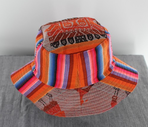 Cappello a secchio Perù Manta Tessuto Multicolore Vedi Descrizione su Come Misurare - Foto 4 di 6