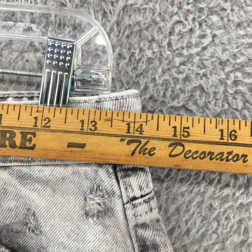 Pantalones Cortos YMI Años 80 Para Mujer 5/27 (28 Actual) Gris Denim Algodón Lavado Ácido Cremallera Foto 4 de 4