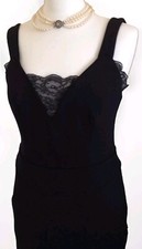 Mango Dark Navy Blue Black Lace Wide Straps Stretch Dress NWOT FR38 UK10