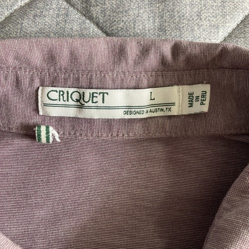 Criquet Polo Shirt Mens Large Purple Golf Casual Pima Stretch Austin Texas - Picture 5 of 9