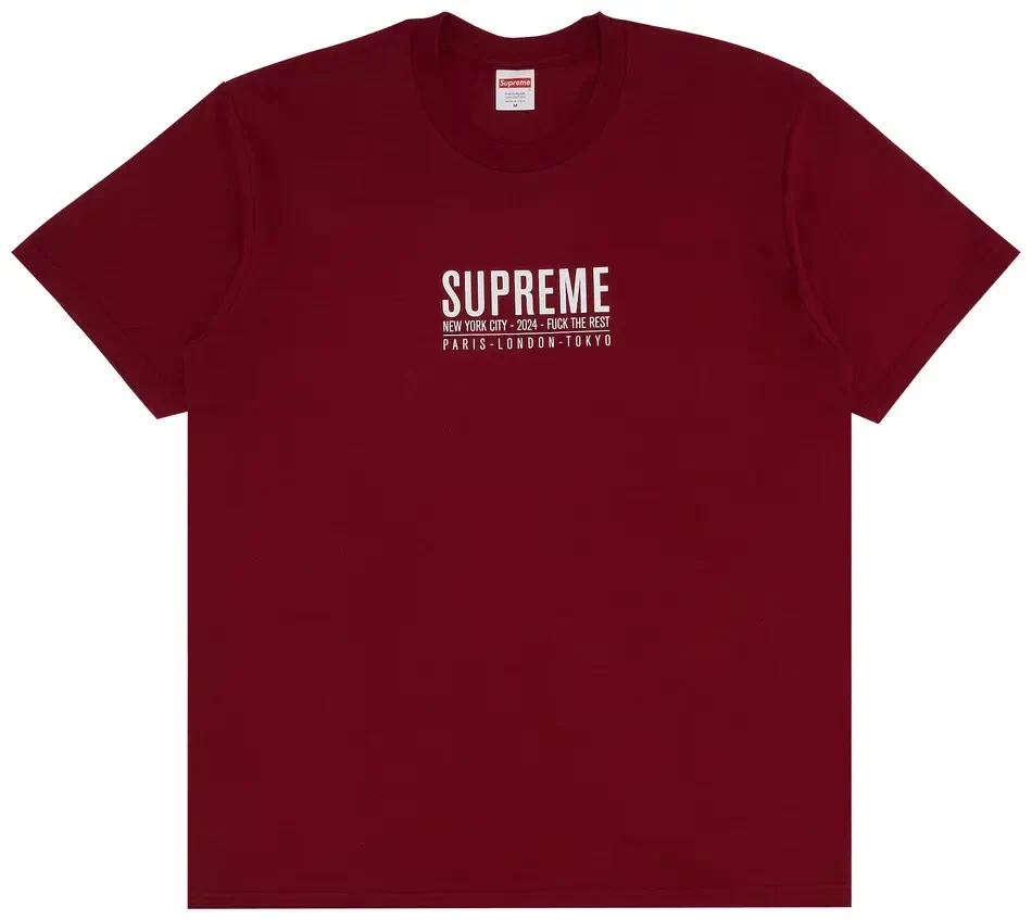 Tee shirt Supreme Cardinal rouge Paris neuf moyen