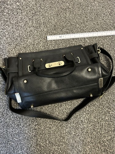 Coach Swagger Black Leather Tote Top Handle Bag & Long Shoulder Strap Handbag - Picture 11 of 12