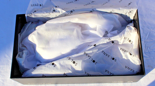 NUEVAS SANDALIAS DE VESTIR SOL SANA OSCAR 2-1/2" TACÓN ENVUELTO CORREAS ELÁSTICAS FINAS CUERO - Imagen 6 de 7