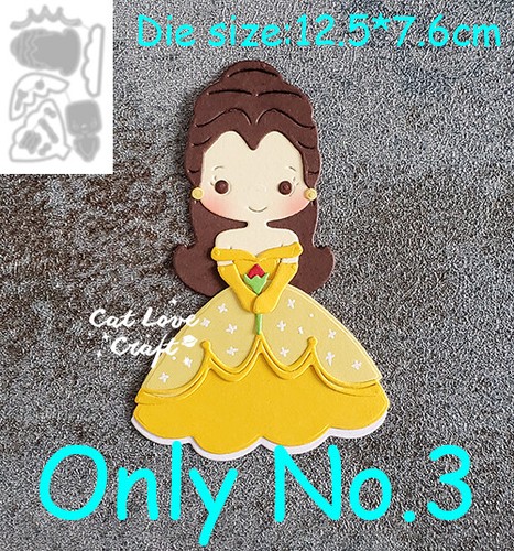 Princess Girl Metal Cutting Dies Scrapbooking Stencil Die Cuts Card Making Craft - Picture 9 of 10