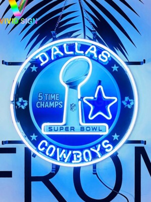 Dallas Cowboys Champions 17''x17'' Neon Sign Light Lamp With HD Vivid Printing