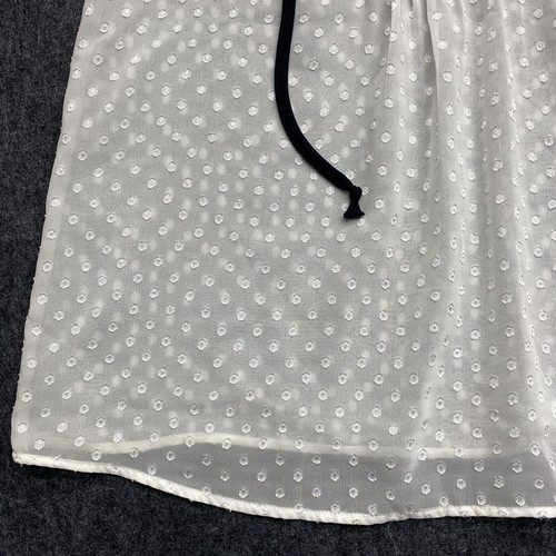 Daniel Rainn Womens White Swiss Dot Sleeveless Sheer Top Blouse Cottagecore Sm - Picture 6 of 20