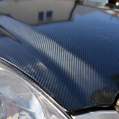 5D Kohlefaser Vinylfolie Auto Aufkleber Schwarz Hochglanz Luftablass 3m x 100cm