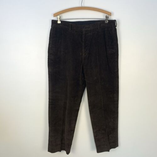 Brooks Brothers Corduroy Pants Mens 35x30 Brown Hudson Cotton Straight Trousers