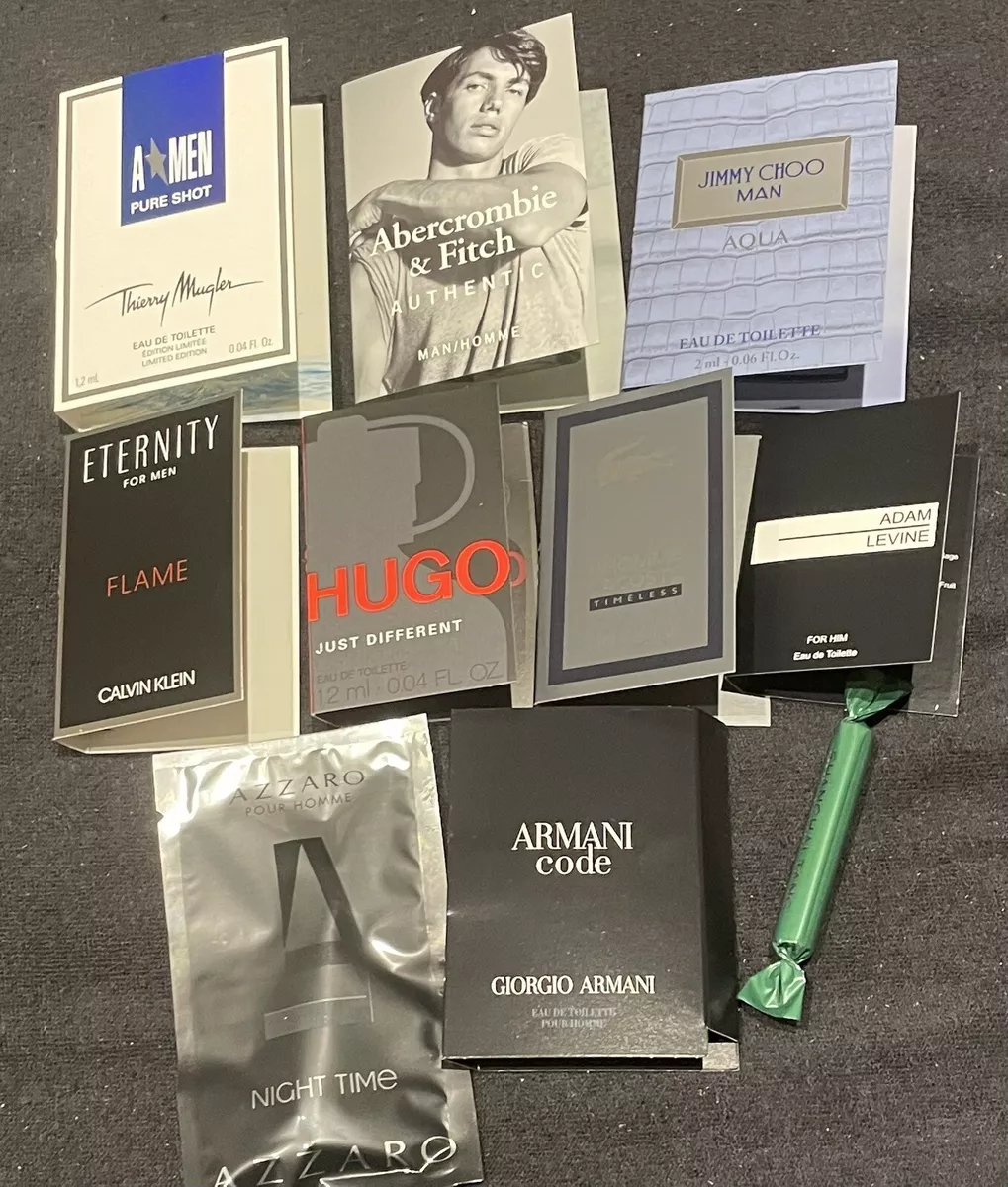 10 x Mens hi end sample fragrances aftershave vials Armani Code A Men B2