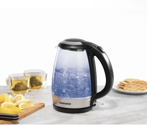 Daewoo SDA1669GE 2200W  1.7L Illuminated Glass Kettle Brand New